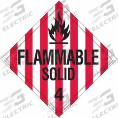 LABELMASTER Flammable Liquid Placard: Flammable Solid, 10 3/4 in x 10 3/4 in, Vinyl, Placard, 25 PK (MPN Z-EZ13). Key specifications — Brand: LABELMASTER; Message: Flammable Solid.