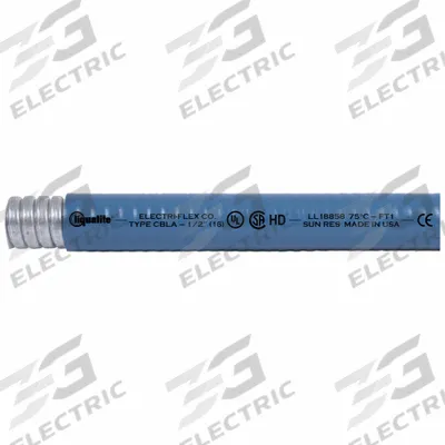 LIQUATITE Conduit: 2 in Trade Size, Black, 50 ft Nominal Lg - Low Smoke & Flame Retardant Liquid-Tight Flexible Metal Conduit