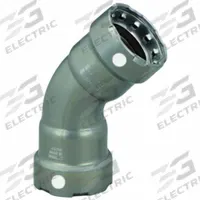 VIEGA MEGAPRESS Crimp Elbow Fitting: 1 in Pipe x 1 in Pipe Size, Press-fit x Press-fit, Carbon Steel (MPN 84345). Key specifications — Brand: VIEGA MEGAPRESS.