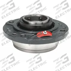 MOLINE BEARING Flange Bearing: Spherical Roller, 2 1/2 in Bore, Cast Iron, Set Screws, 7 5/8 in Lg (MPN 19131208). Key specifications — Bore Type: Cylindrical; Brand: MOLINE BEARING; Lubricant Material: Lithium Complex Grease; Mounting Bolt Size: 1/2 in; System of Measurement: Inch.