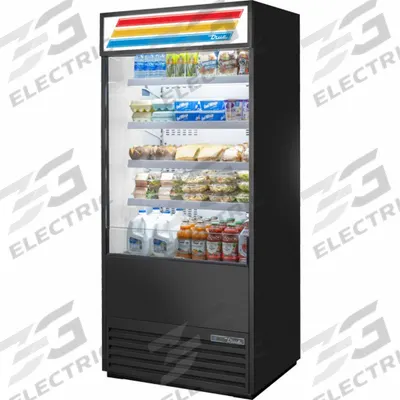 TRUE REFRIGERATION Refrigerated Merchandiser: 78 1/2 in x 36 in x 29 7/8 in, Black - Open Refrigerator Merchandisers