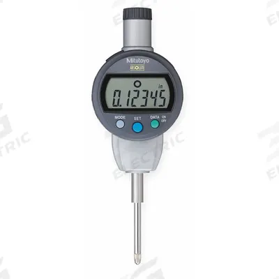 MITUTOYO Digital Indicator: 0 in to 1 in /0 mm to 25 mm, Inch/Metric, +/- 0.0001 in Accuracy - Digital Indicators with Removable Flat Back