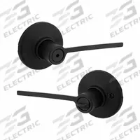 KWIKSET Door Lever Lockset: Privacy Lever Locksets, Black, ADA Compliant (MPN 300LRL-RDT-514-6AL-RCS). Key specifications — Ligature Resistance: Not Ligature-Resistant; Brand: KWIKSET; Lockset Function ANSI Code: F76; Visual Indicator Message: No Message; Lockset Style: Rose; ADA Compliant: Yes; Finish: Black Painted.