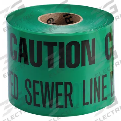 APPROVED VENDOR Underground Marking Tape: 1,000 ft Tape Lg, Green - Green Sewer Line Underground Marking Tape