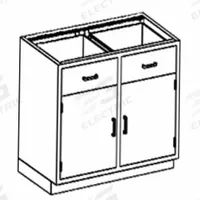 Base Cabinet: 35 1/4 in Overall Ht, 22 in Overall Dp, 35 in Overall Wd, Stainless Steel, 2 Drawers (MPN DD35HS). Key specifications — Product Type: Base Cabinet; Brand: BLICKMAN; Material: Stainless Steel; Standing Style: Wall Mounted; Cabinet Type: Base Cabinets.