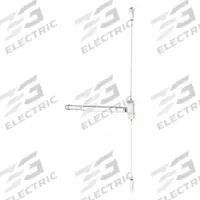 PRECISION Surface Vertical Rod: 48 in Max Door Wd, Stainless Steel (MPN 3R02201LBRRHRB630). Key specifications — attr1011860: Exit Device; attr1011837: PRECISION; attr1011847: Surface Vertical Rod; attr1011858: Not Included; attr1024139: Touchbar; attr1011835: Yes.