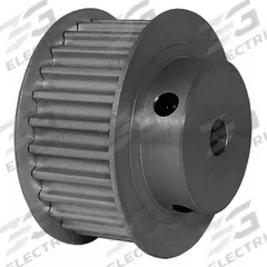 DAYTON Timing Pulley: Modified Curvilinear, Fixed, For GT Timing Belt Section, For 15 mm Belt Wd (MPN 28-5P15-6FA6). Key specifications — Brand: DAYTON; Finish: Clear Anodized; For Belt Series: Powerhouse®.