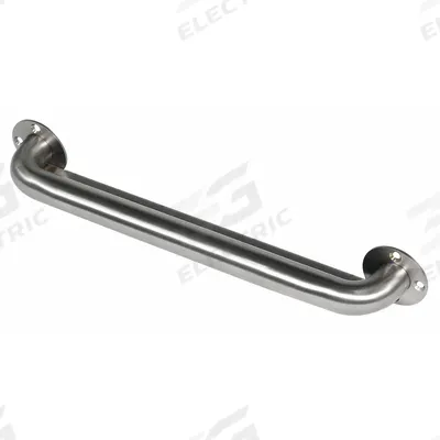 BESTCARE Wall Grab Bar: Stainless Steel, Satin, 250 lb Wt Capacity, 1 1/2 in Base Dia - Institutional Bathroom Grab Bars