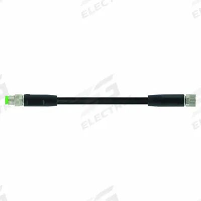 MURRELEKTRONIK Cordset: M8 Male Straight X M8 Female Straight, 3 Pins, Black, PVC, 0.3 m Cable Lg - Double-Ended Cordsets with PVC Jacket for Flexing Applications