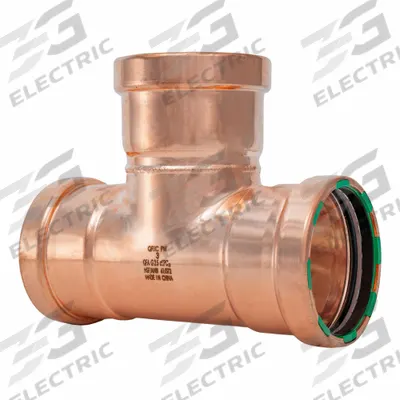 QUICKFITTING SUREPRESS Crimp Tee: Tee, 3 in CTS x 3 in CTS x 3 in CTS size, Copper - Plumbing Copper & Bronze Press Tube Fittings with Seal Window
