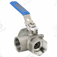 APPROVED VENDOR Manual Three-Way Ball Valve: 1 1/4 in, 316 Stainless Steel, L Flow, Two-Piece (MPN G-SSTW-125). Key specifications — Brand: APPROVED VENDOR; Handle: Locking Lever.