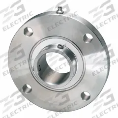 IPTCI BEARINGS 4 Bolt Flange Bearing: Radial Ball, 45 mm Bore, SS, Set Screws, 133 mm Lg, 133 mm Wd (MPN SUCSFCS209-45MM IP69K). Key specifications — Bore Type: Cylindrical; Brand: IPTCI BEARINGS; Lubricant Material: H-1 Grease; Mounting Bolt Size: 3/8 in; Split Housing: Not Split; System of Measurement: Metric.