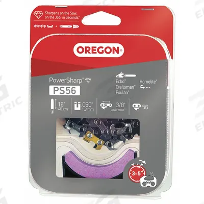 OREGON Chain With Sharpening Stone: 16 in Compatible Bar Lg, 3/8 in, 0.5 in Gauge - Chain, Bar & Sharpener Sets