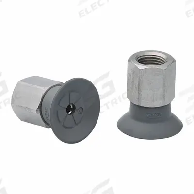 SCHMALZ Vacuum Pad Assembly: M5, 16.8 mm Pad Dia, NBR, 55 A, Gray - Flat Type Electronics Industry Vacuum Pad Assemblies
