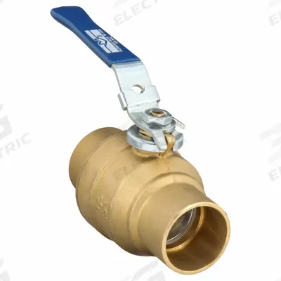MILWAUKEE VALVE Manual Two-Way Ball Valve: 1 1/2 in, Brass, Straight, Sweat x Sweat, Two-Piece - Brass Ball Valves