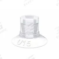 PIAB Vacuum Pad: w/o Adapter, 45.72 mm Pad Dia, Food Grade Silicone Rubber, Clear, 27.94 mm Pad Ht (MPN U15.21). Key specifications — attr1019136: U15.21; attr1019138: PIAB; attr1019139: 50A.