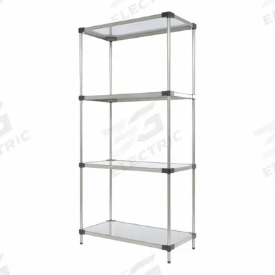 VESTIL Metal Shelving: 72 in x 36 in x 18 in, Solid Shelf, 600 lb Load Capacity per Shelf - Stainless Steel Open Metal Shelving