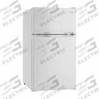 DANBY Refrigerator: White, 3.9 cu ft Total Capacity, 3 Shelves, Energy Star Certified (MPN DCR031B1WDD). Key specifications — Plug Type: 3-Prong; Includes Ice Maker: No; Color: White; Defrost: Manual; Energy Star Certified: Yes; Door Hinge: Swing; Brand: DANBY.