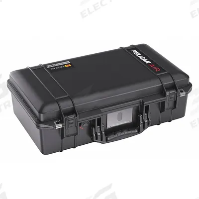 PELICAN Protective Case: 11 1/4 in x 20 1/2 in x 6 3/4 in Inside, No Foam, Black - Lightweight Suitcase-Style Cases