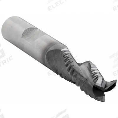 WIDIA HANITA Roughing End Mill: Carbide, TiCN Coated, 3 Flute, 3/8" Mill Dia, 7/8" LOC - Corner-Chamfer Carbide Roughing End Mills for Nonferrous Materials
