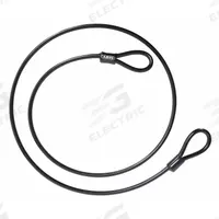 ABUS Security Cables: Straight Cable, 6 1/2 ft Lg, 5/16 in Cable Dia, Black (MPN 8/200 NON-COILED CABLE). Key specifications — Includes Chain Cover: No; Coating Material: Vinyl; Environment: Outdoor; Brand: ABUS.