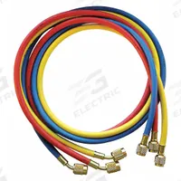 JB INDUSTRIES Hose Set: 5 ft Lg, 45° Angle, Blue/Red/Yellow, Rubber/Kevlar®, 3 Hoses (MPN CCLS5-60). Key specifications — Brand: JB INDUSTRIES; Includes Valve: Yes.