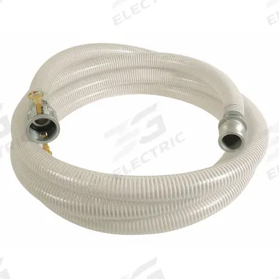 APPROVED VENDOR Water Suction and Discharge Hose: 1 in Hose Inside Dia., 90 psi, Clear/White - PVC Water Suction & Discharge Hose Assemblies with Synthetic Braid & PVC Helix Reinforcement