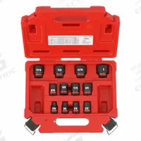 MILWAUKEE Impact Socket Set: 3/8 in Drive Size, Small Set (0-50 pieces) Set Size, 12 Pieces, 0, SAE (MPN 49-66-7005). Key specifications — attr1204251: MILWAUKEE; attr1215453: 3/8 in; attr1215454: 5/16 in to 1 in; attr1224229: Friction.