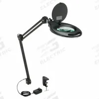 APPROVED VENDOR Round Magnifier Light: LED, 2.25x, 5 Diopter, 678 lm Max Brightness, 34 in Arm Reach (MPN 32PE53). Key specifications — Arm Material: Steel; Brand: APPROVED VENDOR; Magnification: 2.25x; ESD Safe: No; Lens Material: Glass; Lighting Technology: LED; Operating Voltage: 100 to 240V AC; Includes Ultraviolet Light: No.