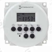 INTERMATIC Electronic Timer: 7 day, SPDT, 24V AC, 20 Events Available, Digital (MPN FM1D20E-LV-8). Key specifications — Astronomic Functionality: Not Astronomic; Brand: INTERMATIC.
