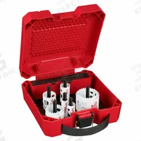MILWAUKEE Hole Saw Kit: 12 Pieces, Bi-Metal, 3.5 Teeth per Inch, 3/4 in to 2 5/8 in Saw Size Range (MPN 49-22-4143). Key specifications — attr1098178: 3.5; attr1098172: MILWAUKEE.