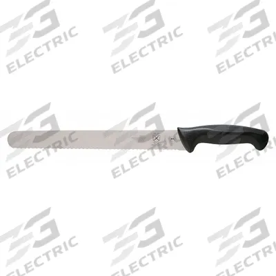 MERCER CUTLERY Slicer: Sharp Edge/Wavy Edge, 11 in Overall Lg, Steel Blade, Black Handle - Slicing Knives