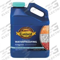 CABOT Sealer: Sealer, Exterior, Water, 1 gal Container Size, Concrete/Iron/Masonry/Wood, Flat, Clear (MPN 140.0001000.007). Key specifications — Brand: CABOT; Transparency: Clear; Use Location: Exterior; Sheen: Flat; Sub-Brand: Crystal Clear Waterproofing; Color: Crystal Clear.