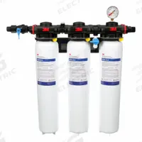 3M Water Filter System: 5 micron, 15 gpm, 162,000 gal, 5 in Overall Ht, 24 3/4 in Overall Dia (MPN HF395-CLX; 5624704). Key specifications — Connection Type: NPT; Filter Media: Activated Carbon; Reduces: Chlorine Taste; Brand: 3M.