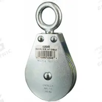 APPROVED VENDOR Pulley Block: Swivel, Upright Mount, Pulling, 685 lb Working Load Limit, Wire Rope (MPN 4JX72). Key specifications — Product Type: Pulley Block; Brand: APPROVED VENDOR; Compatible Rope Type: Wire Rope; Pulley Type: Swivel; Attachment Type: Swivel Eye; Operation: Pulling; Bearing Type: Sleeve; Finish: Zinc Plated.