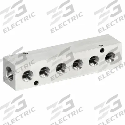 PNEUMADYNE Pipe Manifold Fitting: Inline, NPT x NPT, Rectangle, Stainless Steel - Air & Fluid Block Manifolds