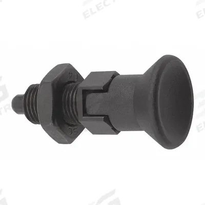 KIPP Indexing Plunger: Locking, Steel, 1/4"-28 Thread - Locking Pull-Knob Indexing Plungers with Jam Nut