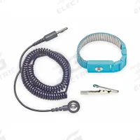 POMONA Metal Wrist Strap Kit: Metal, Blue, Black, 0 Strap Conductors, 6 ft Cord Lg - Max, Coiled (MPN 6084). Key specifications — attr1050630: POMONA; attr1050621: Coil Cord; attr1050614: Black; attr1050625: Blue; attr1057994: Coiled.