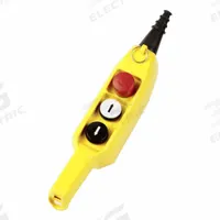GIOVENZANA Pendant Control Station: (3) Push Buttons, 2NO/1NC, Emergency Stop/Up/Down, NEMA 4X (MPN P03.1). Key specifications — AC Contact Rating: 16 A @ 690 V; Action: Maintained/Momentary/Momentary; DC Contact Rating: 2 A @ 690 V; Enclosure Material: Thermoplastic; Legend: Emergency Stop; Mounting Orientation: Vertical; Operator Configuration: (3) Push Buttons; Brand: GIOVENZANA.