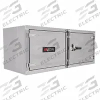 HD RAMPS Underbody Truck Box: Underbody Truck Box, Double Barn Doors Door, 24 in Overall Dp, Silver (MPN TC-242460). Key specifications — Color: Silver; Brand: HD RAMPS; Lock Type: Padlockable.