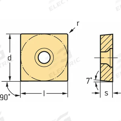 WALTER Square Turning Insert: SCGT3(2.5)2-MM4 - Square (S) Indexable Turning Inserts