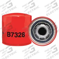 BALDWIN FILTERS Oil Filter: B7328, M27 x 2.0 Thread Size, 3 7/8 in Overall Ht, 3 3/4 in Outside Dia. Key specifications — Baldwin Interchange: B7328; Brand: BALDWIN FILTERS; Compatible Vehicle Make: New Holland; Includes: G381-A Integral Gasket; Media Material: Cellulose.