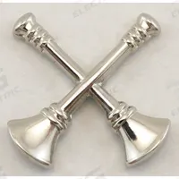 HEROS PRIDE Metal Rank Insignia: Capt. II Fire Bugles, 3/4 in, Silver, Metal, Clutch Pin, 1 PR (MPN 4445N). Key specifications — attr1074238: Clutch Pin; attr188498: 3/4 in; attr188499: Silver; attr188500: Metal; attr188503: Capt. II Fire Bugles; attr193746: HEROS PRIDE.