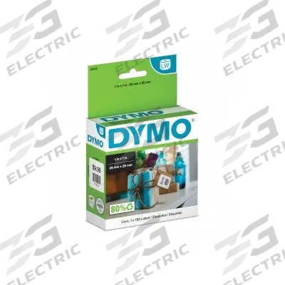 DYMO Barcode Label: 1 in Label Wd, 1 in Label Ht, White, 1 in Core Dia. - Desktop Direct Thermal Labels