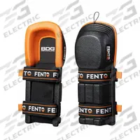 FENTO Knee Pads: Universal, 2 Straps, Pull-On, 1 PR (MPN 28-0-440). Key specifications — Cap Material: Foam; Color: Black/Orange; Pad Material: Foam; Strap Material: Elastic; Brand: FENTO; Closure: Pull-On; Features: Breathable; Latex Content: Contains Latex.