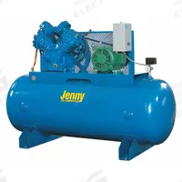 JENNY Electric Air Compressor: 7.5 hp, 2 Stage, Horizontal, 80 gal, 27.2 cfm, 175 psi, 240V AC (MPN U75B-80-230/1). Key specifications — attr48430: JENNY; attr48445: 60 Hz; attr48448: Magnetic Starter; attr48450: 240V AC; attr48474: Single; attr48487: Horizontal.