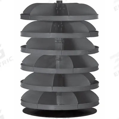 DURHAM MFG Revolving Storage Bin: 40 3/8 in x 28 in, 6 Levels, Flat Bottom - Revolving Storage Bins with Flat-Bottom Shelves