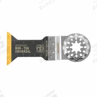 FEIN Oscillating Blade: 1 3/4 in Blade Wd, 2 1/8 in Overall Lg, Precision Cutting, Bi-Metal, 1 PK (MPN 99100000106). Key specifications — attr1097473: Aluminum; attr1097476: FEIN; attr1097456: Precision Cutting.
