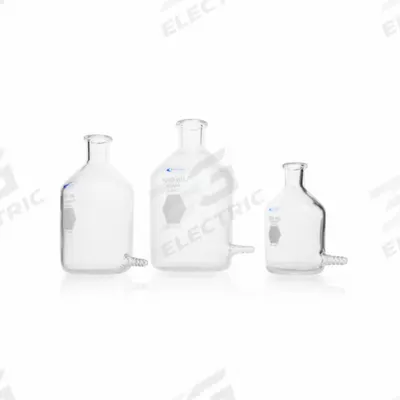 KIMBLE Reservoir Bottle: 1 L, 200 mm, Colorless, Narrow Mouth Size - Glass Reservoir Lab Bottles with Bottom Outlet