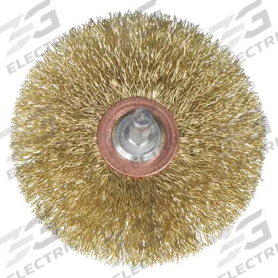 WEILER Wire Wheel Brush: Crimped Brass, 3" Dia x 1/2" Wd, 1/4" Shank - Nonsparking Light-Cleaning Brushes for Soft Materials
